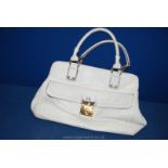 An 'Episode' white Leather Handbag