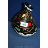 A Brentleigh ware 'Tora' Vase, decorated with black and gilt squares and coloured shapes,