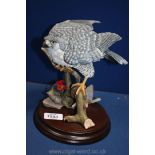 A Country Artists model of a Peregrine Falcon with poppies