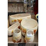 Five Sylvac 'Maple Collection' items including two Vases and three pots