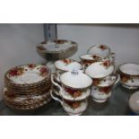 A Royal Albert "Old Country Roses" pattern part Teaset including two tier cake stand
