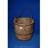A wooden Iron bound Bucket,