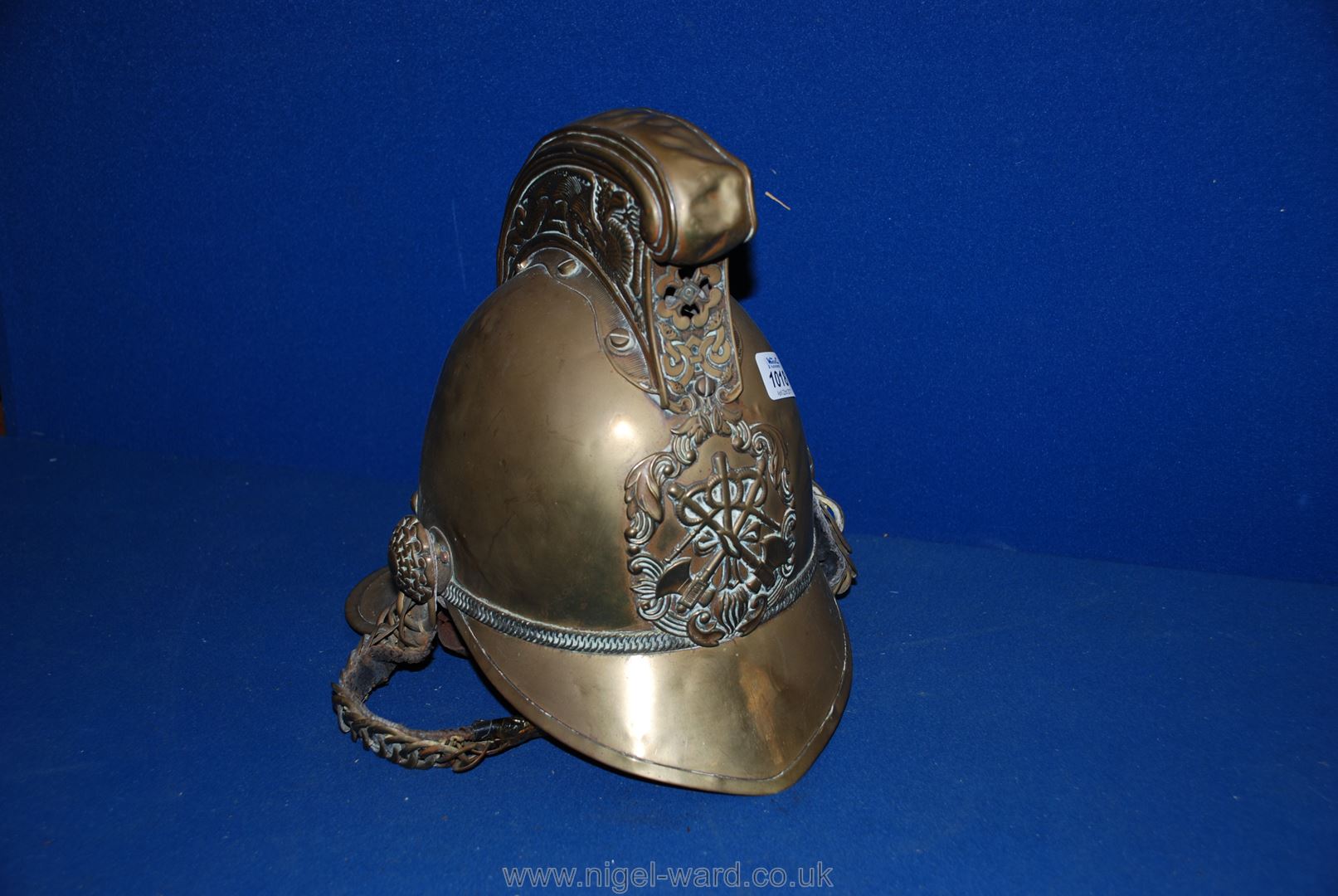 A vintage Brass Fireman's Helmet