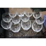Twelve engraved Wine Glasses