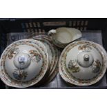 A twenty-six piece Parrot & Co., Burslem, Coronet Ware Dinner Service with Chinese decoration.