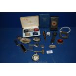 An old Eastman Kodak Camera, Nursing Medal, Trench Art Lighter and other Lighters,
