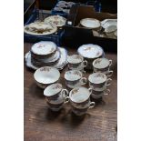 A 1920's Royal Albert Crown china 'June' pattern Teaset, comprising twelve countess cups,