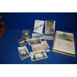 A quantity of Vintage sepia Postcards and Photographs