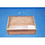 A carved and inlaid Indian Box