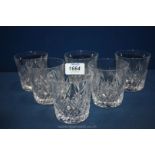 A set of six Crystal Glass Whisky Tumblers