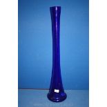 A cobalt blue Vase, 30'' tall.
