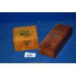 A 'J & P Coates' Sewing Box and a Mahogany Box