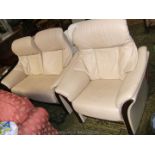 A modern two piece Lounge Suite by Fjords comprising two seater sofa and matching armchair,