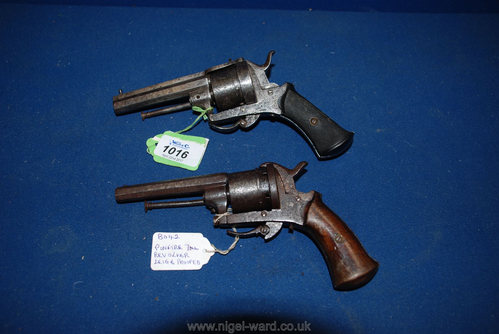 Two 7mm Belgium Revolvers,