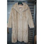 A House of Fraser full length pale faux fur Coat