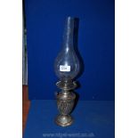 A Silver Plated Oil Lamp