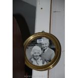 A heavy circular Brass Photograph Frame