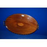 An oval inlaid Tray,