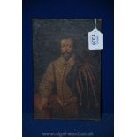 A small Painting on copper depicting Sir Walter Raleigh,