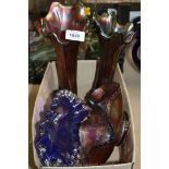 Two Carnival glass Vases,
