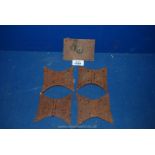 ***NO LOT*** Two pairs of forge made Georgian iron Butterfly hinges along with an early 19th