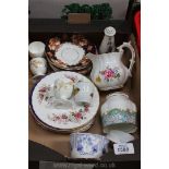 A quantity of china including egg cups, saucers, plates, etc. by Wedgwood, Royal Doulton, etc.