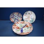 Two Imari Plates and another Oriental style Plate