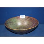 A Ruskin style Bowl with mottled lustre glaze,