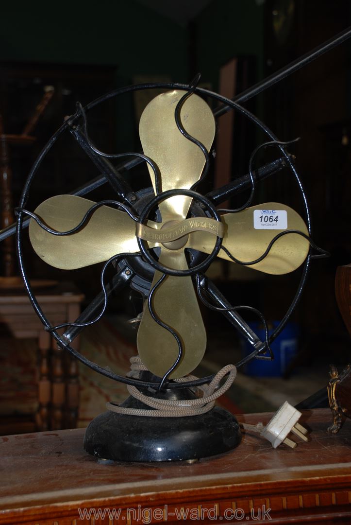 A 1920's Metropolitan Vickers Desk Fan