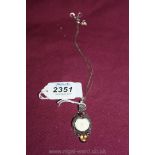 A Silver and semi-precious stone Pendant and chain