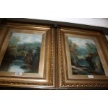 A pair of late 19th century Oils on Canvas of North Wales River Scenes,