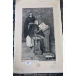 Howard Pyle: a signed Etching of Richard de Bury and Edward III.