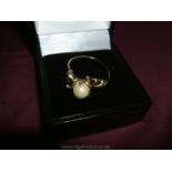 A 14k gold Natural Pearl Ring,