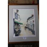 A framed and mounted Watercolour entitled 'Contre Jour, Neville Street, Abergavenny',