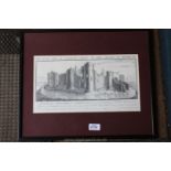 A print, 'The West View of Grosmont Castle in the County of Monmouth', framed and mounted.