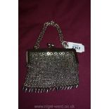 A Lady's Art Deco Chain Mail Style Evening Purse on Link Chain.