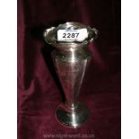 A Silver Bud Vase with presentation engraving,