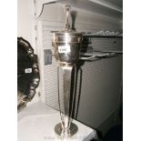 A tall 19" white metal Modernist hand-hammered Trophy with crests circa 1960/70's