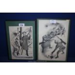 Two original Pencil Sketches by R.M.