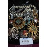 Miscellaneous Costume Brooches, Earrings,