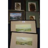 A quantity of framed prints