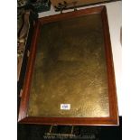 An Edwardian copper topped Tray with brass handles