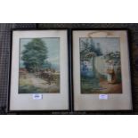 A pair of Watercolours by James Mackie Smith, signed and dated,