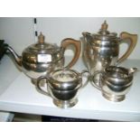 A stylish James Dixon (EPBM) Art Deco four piece Teaset