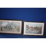 Two framed Hunting Prints including 'Stag Hunting',