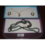 A Pearl type Necklace marked 925 on clasp 34" long,