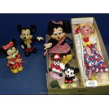 A boxed Pelham Puppet of SS Tyrolean Girl, along with a quantity of Mickey and Minnie Mouse items,