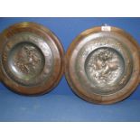 A pair of Art Nouveau style copper Plaques.