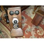 A circa 1910 American Western Electric/Kellogg wooden wall Telephone