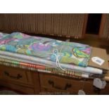 Five bales of dress Fabric, some vintage, including teal rose pattern 8.